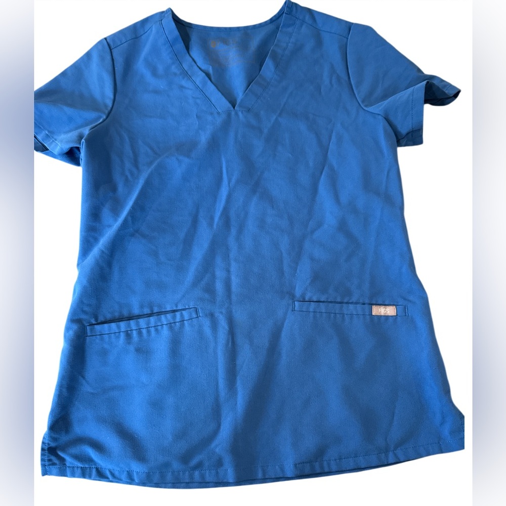 Figs Classic Blue Scrub Top